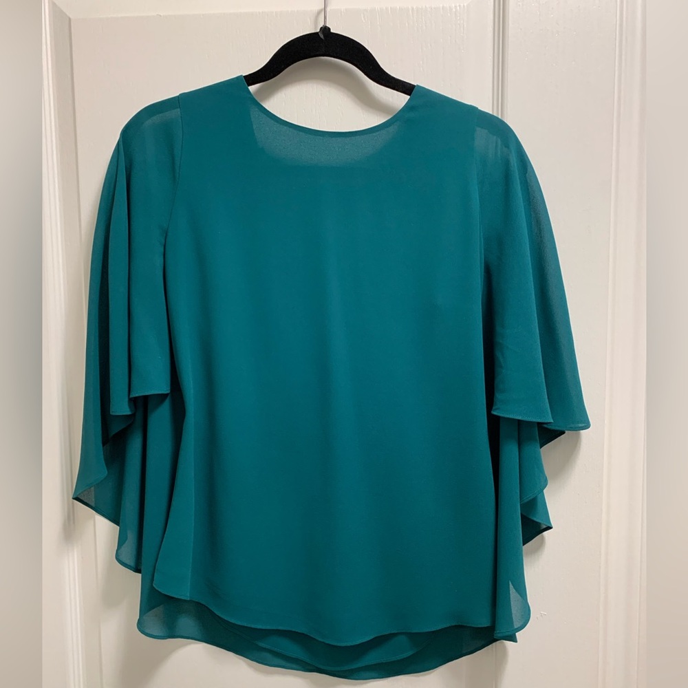 Naked Zebra Teal Batwing Blouse